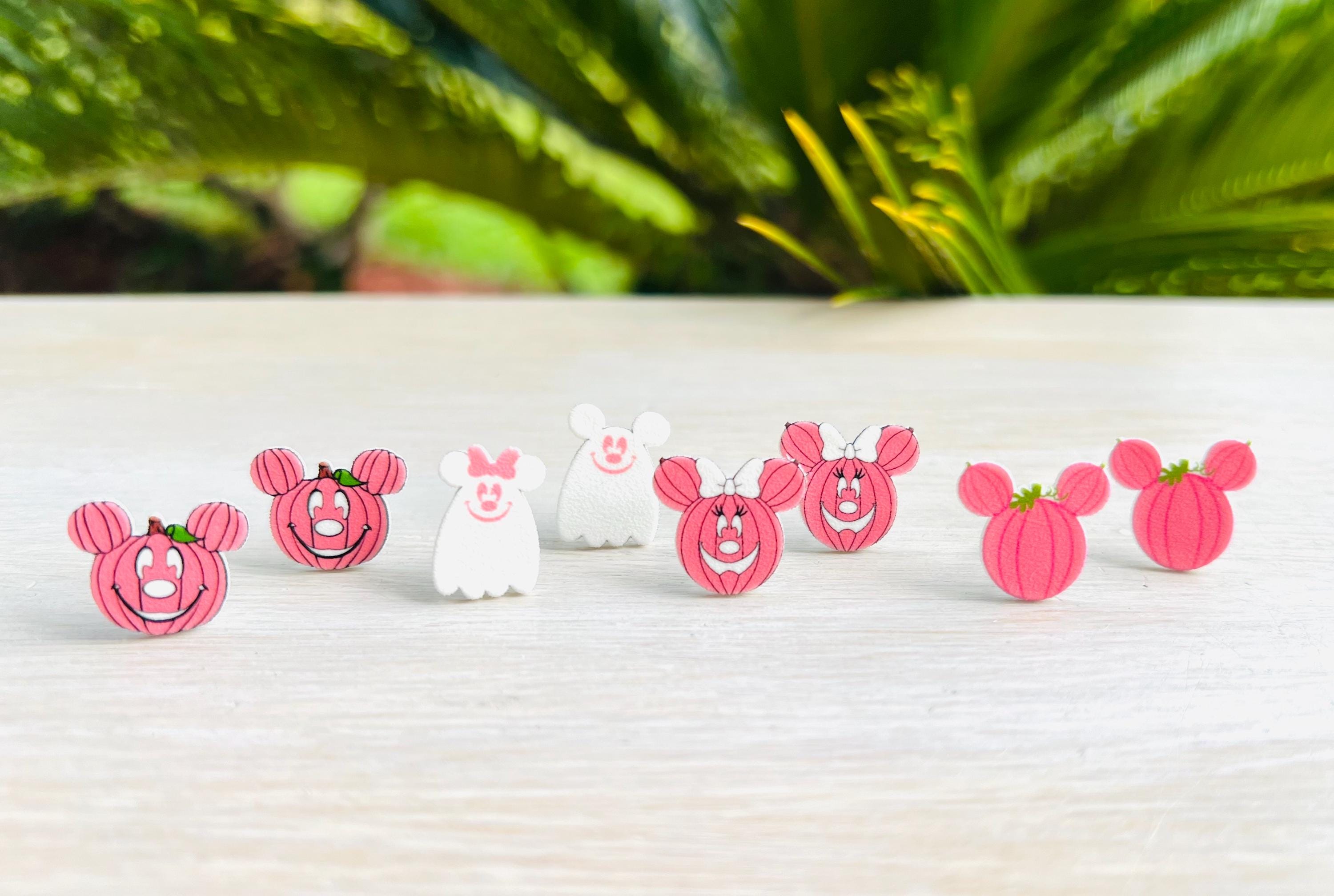 Pink Spooky Mouse Collection of Earrings/Magic Kingdom/Halloween/Handmade to Order/Stud Earrings/Nickel Free/Hypoallergenic