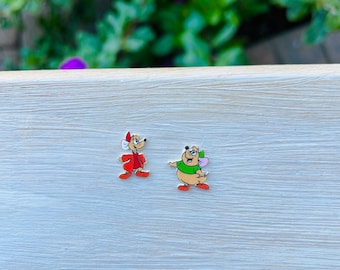 Jaq & Gus Earrings/Cinderella/Disney Princess Sidekick/Handmade to Order/Stud Earrings/Nickel Free/Hypoallergenic