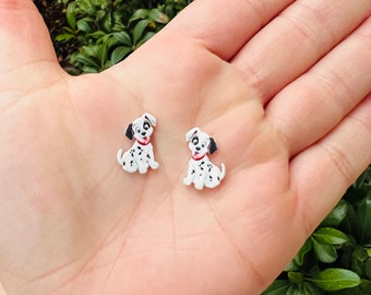 Patch From 101 Dalmatian Earrings/Disney Dogs/Handmade/Stud Earrings/Nickel Free/Hypoallergenic