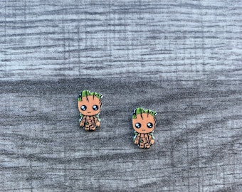 Baby Tree Earrings Earrings/Guardians of the Galaxy/Handmade to Order/Stud Earrings/Nickel Free/Hypoallergenic
