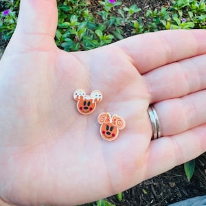 Ice Gingerbread Cookie Mouse Earrings/Christmas/Handmade to Order/Stud Earrings/Nickel Free/Hypoallergenic