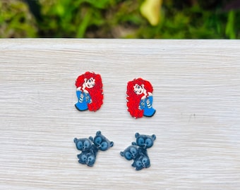 Merida Earrings: Brave Inspired, Disney Princess, Children's Jewelry, Handmade Nickel Free Stud Earrings