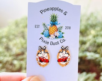 Pendientes Ruta 66: Pixar Cars, Rayo McQueen, hechos a mano, sin níquel.