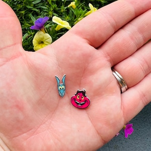 Pain and Panic Earrings: Hercules, Disney Villains, Handmade Acrylic Nickel Free Studs Hypoallergenic