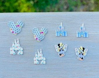 Springtime at the Parks Earring Collection/Spaceship Earth/EPCOT/Handmade to Order/Stud Earrings/Nickel Free/Hypoallergenic