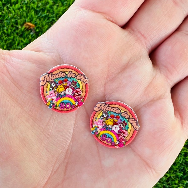 Made in the 80s Earrings/Care Bears/Handmade to Order/Stud Earrings/Nickel Free/Hypoallergenic