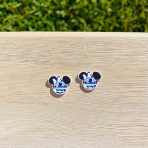 R2D2 Galaxy Droid Mouse Girl Collecion/Handmade to Order/Stud Earrings/Nickel Free/Hypoallergenic