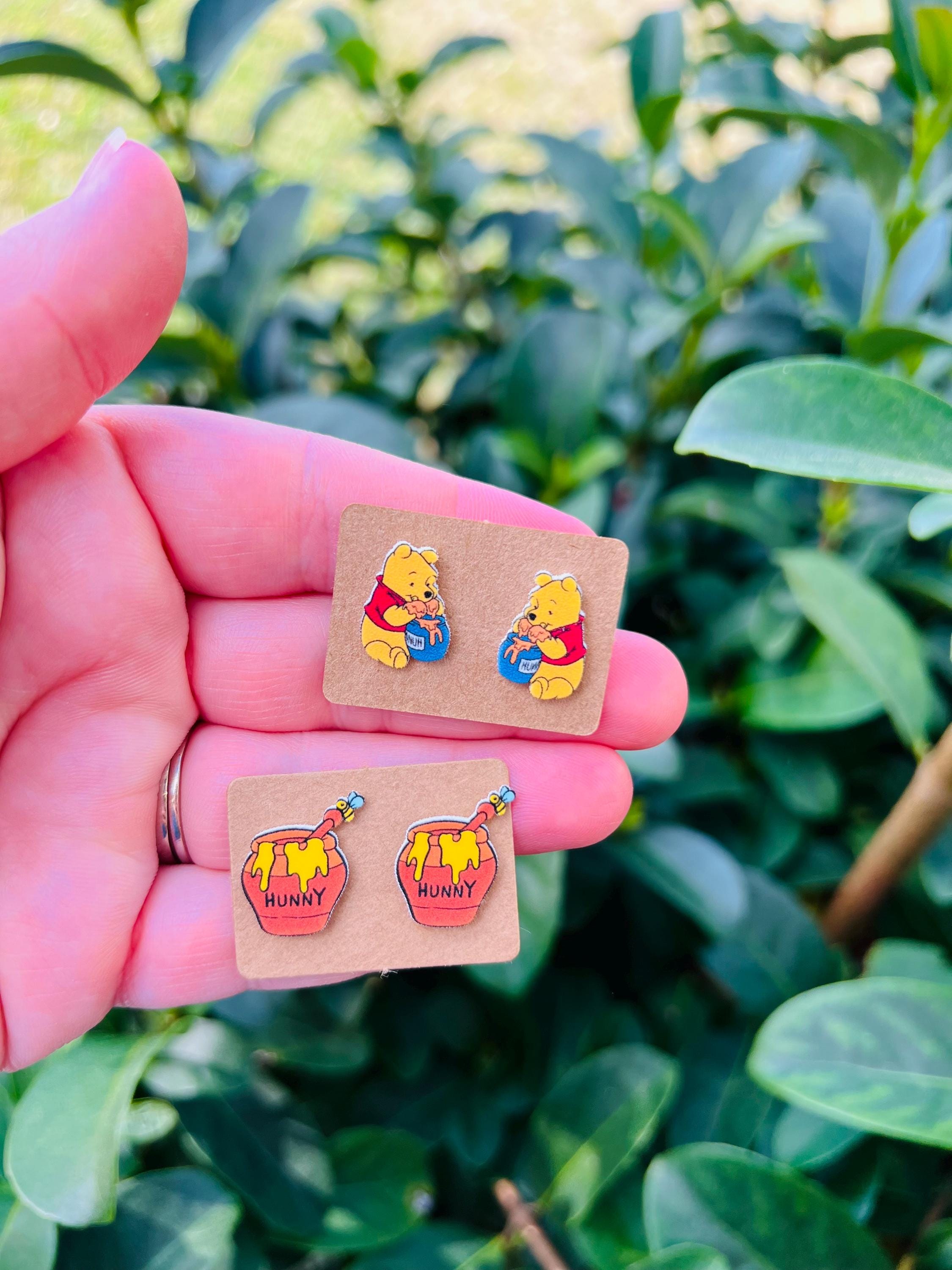 Pooh's Honey Pot Earrings/Honey Bear/Winnie The Pooh/Handmade to Order/Stud Earrings/Nickel Free/Hypoallergenic