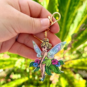 Bag Charm Spring Pixie Dust Fairy: Disney Castle, Disney Accessories, Tinkerbell, Handmade, Acrylic Keychain