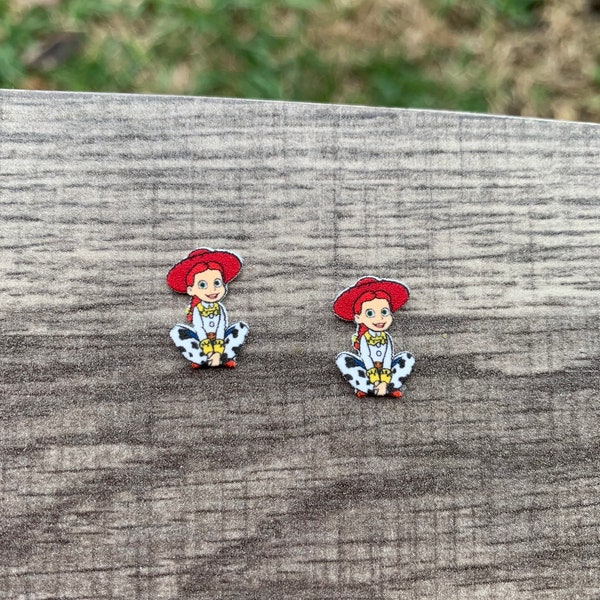 Jessie Earrings/Woody/Toy Story /Pixar/Handmade to Order/Stud Earrings/Nickel Free/Hypoallergenic