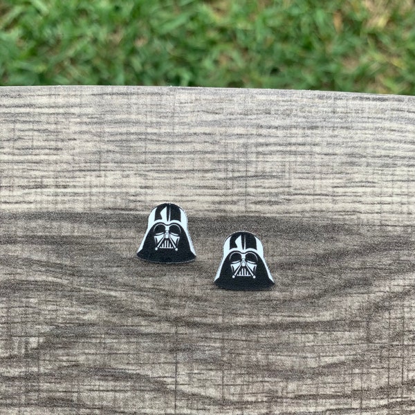 The Dark Side of the Force Earrings: Star Wars, Handmade Acrylic Nickel Free Studs, Hypoallergenic
