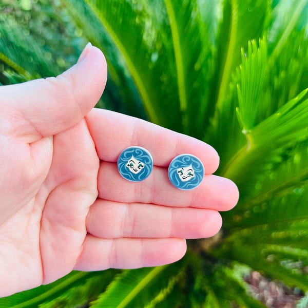 Pendientes clásicos de Madame Leota: inspirados en la Mansión Encantada, hechos a mano y sin níquel.
