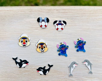 Cruise Mouse Earrings: The Little Mermaid, Disney Princess, Handmade Nickel Free Stud Earrings