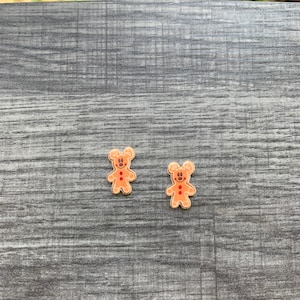 Gingerbread Mouse Earrings/Christmas/Gingerbread Mickey Ears/Gingerbread Earrings/Stud Earrings/Nickel Free/Hypoallergenic