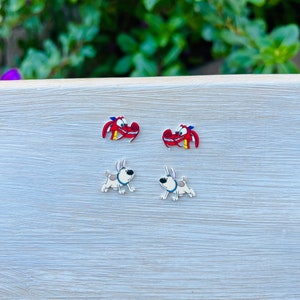Mushu Earrings: Little Brother, Mulan, Disney Princess, Handmade Nickel Free Earrings