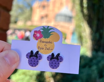 Haunted Mansion Wallpaper Mouse Earrings: Magic Kingdom, Halloween, Nickel Free Stud Earrings