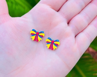 I'm Wishing Bow Earrings: Snow White, Disney Princess, Handmade Nickel Free Studs