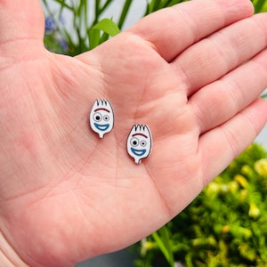 Forky Earrings/Slinky Dog Earrings/Toy Story /Pixar/Handmade to Order/Stud Earrings/Nickel Free/Hypoallergenic