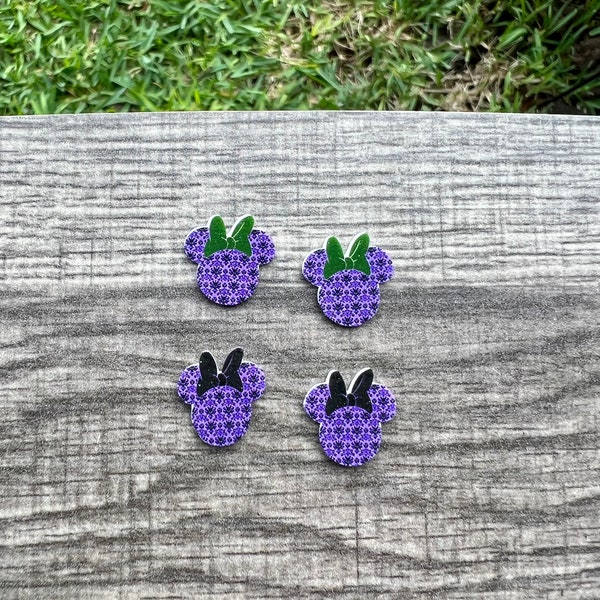 Haunted Mansion Wallpaper Mouse Earrings/Magic Kingdom/Halloween/Handmade to Order/Stud Earrings/Nickel Free/Hypoallergenic