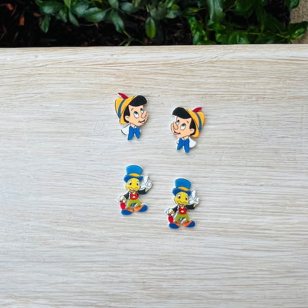 Jiminy Cricket Earrings/Pinocchio/Handmade to Order/Stud Earrings/Nickel Free/Hypoallergenic