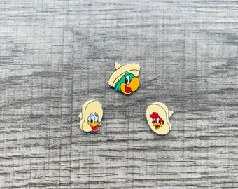 The Three Caballeros Earrings/EPCOT/Mexican Pavilion/World Showcase/Donald Duck/Handmade to Order/Stud Earrings/Nickel Free/Hypoallergenic