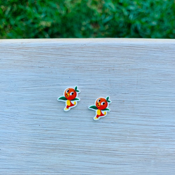 Classic Orange Bird/Magic Kingdom/Handmade to Order/Stud Earrings/Nickel Free/Hypoallergenic