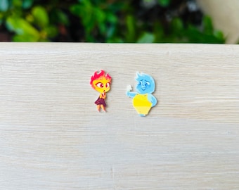 Elemental Earrings: Ratatouille, Handmade Acrylic Nickel Free Studs Hypoallergenic
