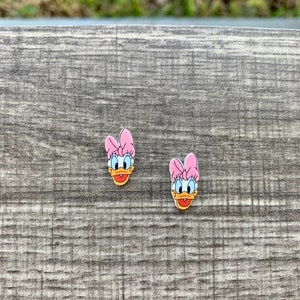 Mrs. Duck Earrings/Daisy Duck/Handmade to Order/Stud Earrings/Nickel Free/Hypoallergenic