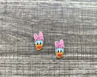 Mrs. Duck Earrings: Daisy Duck, Handmade Nickel Free Studs