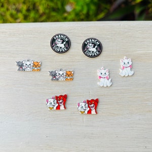 French Kitten Sibling Earrings /Marie Earrings/The Aristocats/Handmade to Order/Stud Earrings/Nickel Free/Hypoallergenic