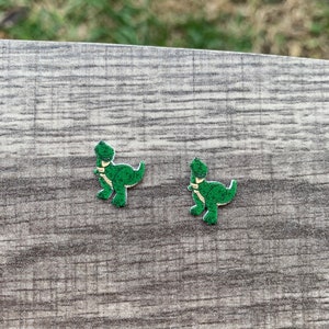 Rex Earrings/Toy Story 4/Pixar/Handmade to Order/Stud Earrings/Nickel Free/Hypoallergenic