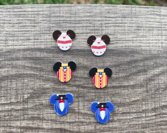 Pendientes de ratón inspirados en Mary Poppins / Hechos a mano / Pendientes de botón / Sin níquel / Hipoalergénicos