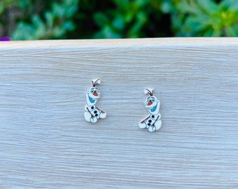 Olaf Earrings/Frozen/Elsa/Princess Anna/Christmas/Handmade to Order/Stud Earrings/Nickel Free/Hypoallergenic