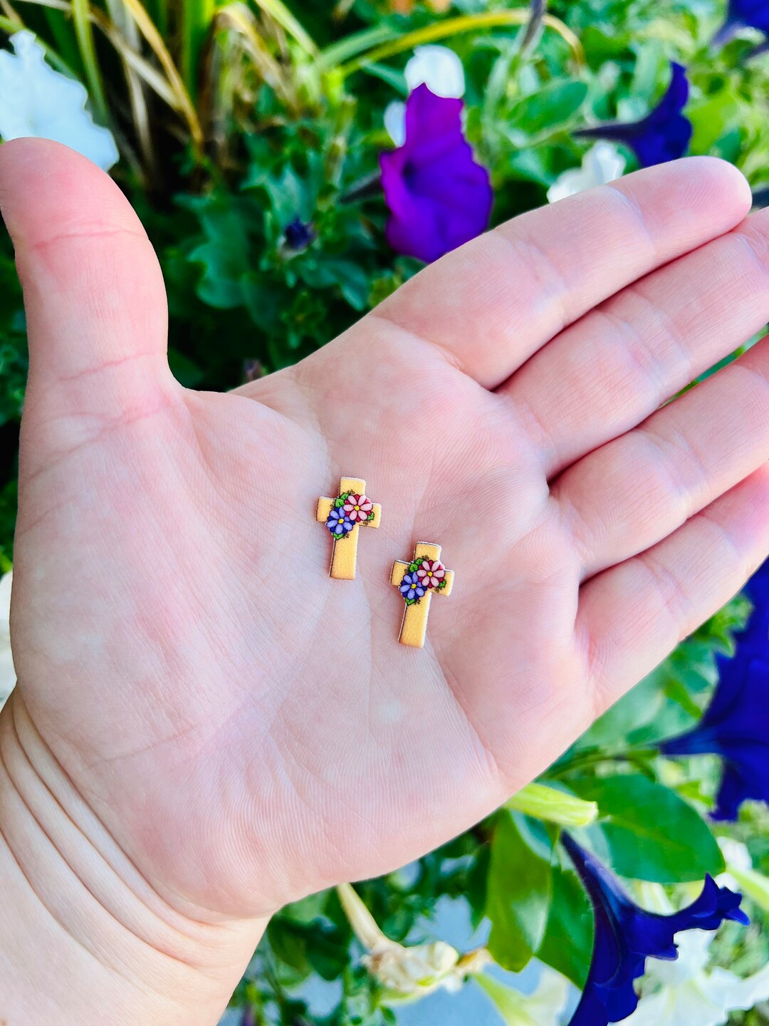 Cross Earrings/easter Earrings/mickey Easter/flower and Garden/figment