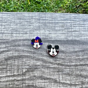 Boucles d&#39;oreilles souris vampire et sorcières/Disney Halloween/fait main sur commande/puces d&#39;oreilles/sans nickel/hypoallergénique