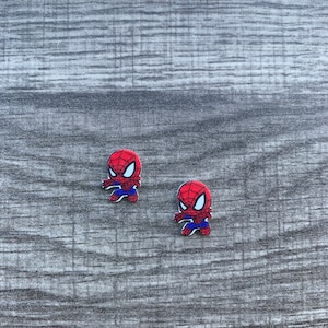 Boucles d&#39;oreilles araignée super-héros Boucles d&#39;oreilles/faites main/clous d&#39;oreilles/sans nickel/hypoallergénique