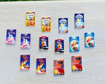 VHS Tapes of Magic Earrings: Disney Princess, Cinderella, Handmade Acrylic Nickel Free Studs Hypoallergenic