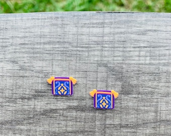 Aladdin's Magic Carpet Earrings/Handmade/Stud Earrings/Nickel Free/Hypoallergenic