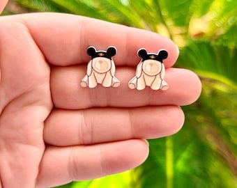 Towel Cruise Animals Collection Earrings: Ariel, Little Mermaid, Handmade Acrylic Nickel Free Studs Hypoallergenic