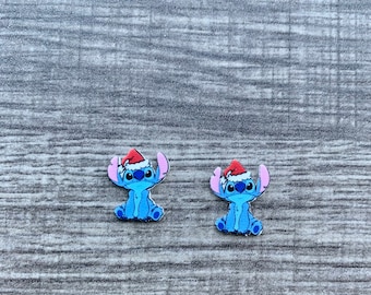 Christmas Stitch Earrings/Stitch Mickey Ears/Disney Christmas Jewelry/Disney Christmas Accessories/Stud Earrings/Nickel Free/Hypoallergenic