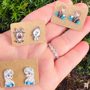 Friends of Arendelle Earrings/Frozen Jewelry/Sven/Olaf/Elsa Earrings/Princess Anna/Children Jewelry/Stud Earrings/Nickel Free/Hypoallergenic