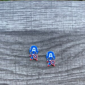 America&#39;s Superhero Earrings Earrings/Handmade to Order/Stud Earrings/Nickel Free/Hypoallergenic