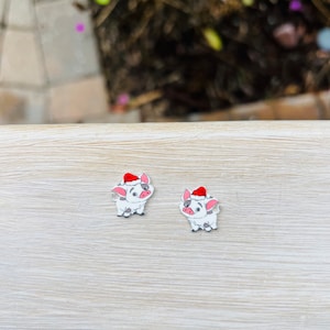 Christmas Pua Earrings/Moana Earrings/Disney Christmas Jewelry/Disney Christmas Accessories/Stud Earrings/Nickel Free/Hypoallergenic