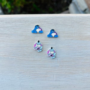 Eeyore Earrings/Winne The Pooh/Handmade to Order/Stud Earrings/Nickel Free/Hypoallergenic