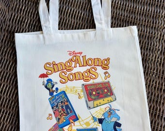 Tote Bag Disney Sing Along Songs: Magic Kingdom Park Accessories, Retro Canvas Bag