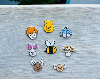 Friends in the Hundred Acre Wood Earring Collection/Pooh Bear/Winnie The Pooh/Handmade to Order/Stud Earrings/Nickel Free/Hypoallergenic