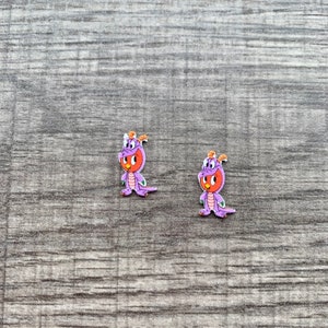 Bird and Purple Dragon Besties/Imagination Dragon Earrings/Figment/Handmade to Order/Stud Earrings/Nickel Free/Hypoallergenic