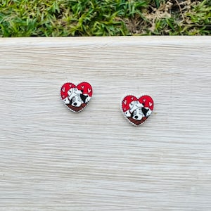 Puppy Love/101 Dalmatian Earrings/Disney Dogs/101 Dalmatian Ears/Handmade/Stud Earrings/Nickel Free/Hypoallergenic