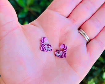 Cheshire Cat Earrings/Alice in Wonderland/Disney Cats/Handmade to Order/Stud Earrings/Nickel Free/Hypoallergenic