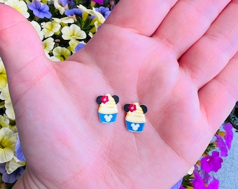 Dole Whip Earrings/Pineapple Mouse Snacks/Handmade to Order/Stud Earrings/Nickel Free/Hypoallergenic Hypoallergenic
